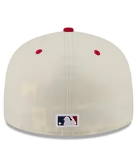 New Era Men's Cream/Red Athletics Usa 250 Fourth of July 59FIFTY Fitted Hat