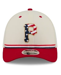 New Era Men's Cream/Red Pittsburgh Pirates Usa 250 Fourth of July 39THIRTY M-Crown Flex Hat