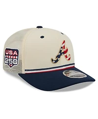 New Era Men's Cream/Navy Atlanta Braves Usa 250 Fourth of July 9SEVENTY Adjustable Hat
