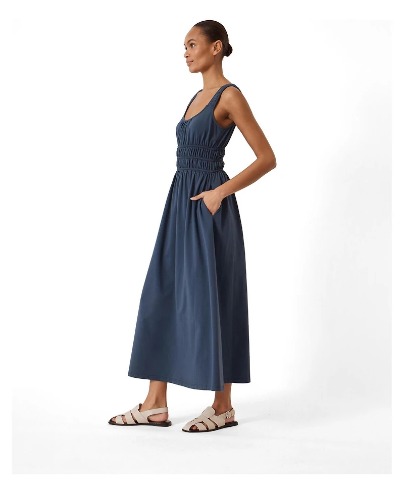 Hush Women's Scoop Neck Gathered Strap Maxi Dress