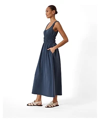 Hush Women's Scoop Neck Gathered Strap Maxi Dress
