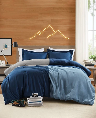 Intelligent Design Stafford Color Block Textured 3-Piece Comforter Set, Full/Queen