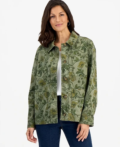 Style & Co Women's Printed Utility Jacket, Macy's Exclusive