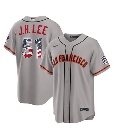 Nike Men's Jung Hoo Lee Gray San Francisco Giants Usa 250 Fourth of July Stadium Jersey