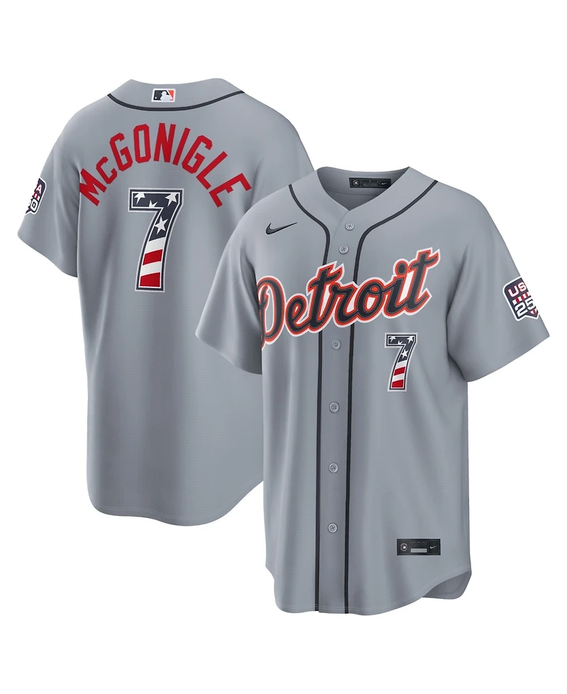 Nike Men's Kevin Mcgonigle Gray Detroit Tigers Usa 250 Fourth of July Stadium Jersey