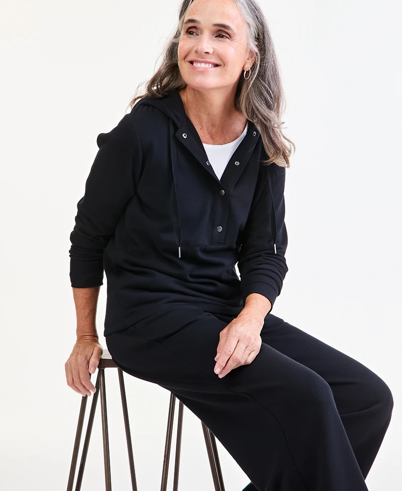 Style & Co Petite Long-Sleeve Snap Hoodie, Macy's Exclusive