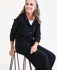 Style & Co Petite Long-Sleeve Snap Hoodie, Macy's Exclusive
