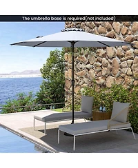 Costway Patio Umbrella with Push Button Tilt, Crank Handle, 8 Sturdy Ribs for Patio, Garden