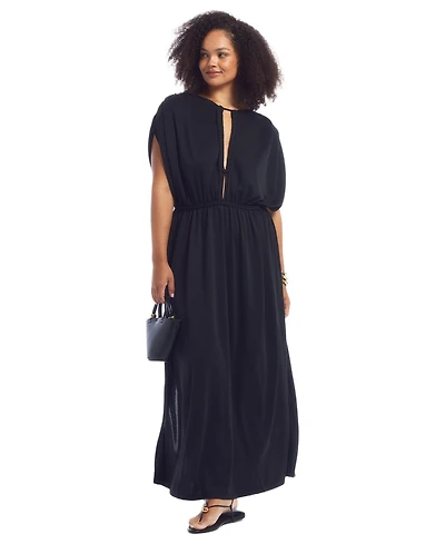 June & Vie Women's Braid-Trim Maxi Dress