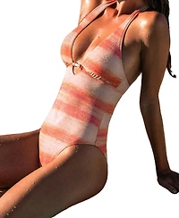 Cupshe Women's Ombre Canyon Striped One-Piece Swimsuit