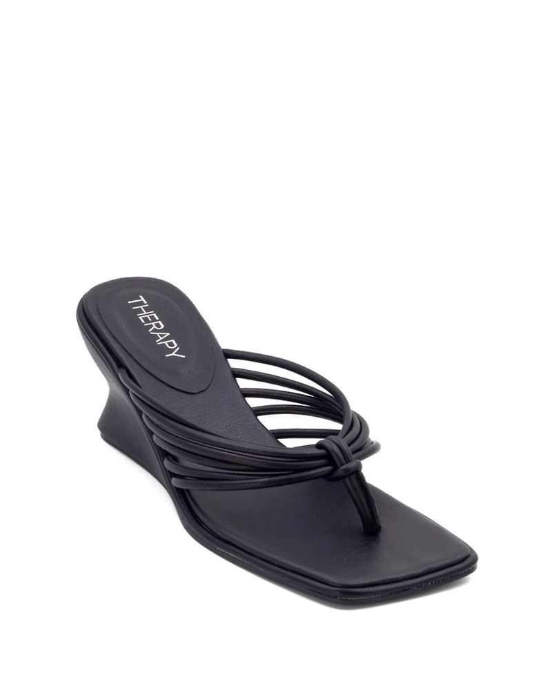Therapy Australia Women's Leven Square Toe Thong Wedge Sandal