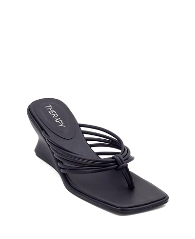 Therapy Australia Women's Leven Square Toe Thong Wedge Sandal
