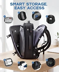 Sugift Expandable Travel Backpack with Usb Charging Port, 20 to 30 Liters Carry On Backpack with Laptop Compartment, Water-Resistant Business Backpack