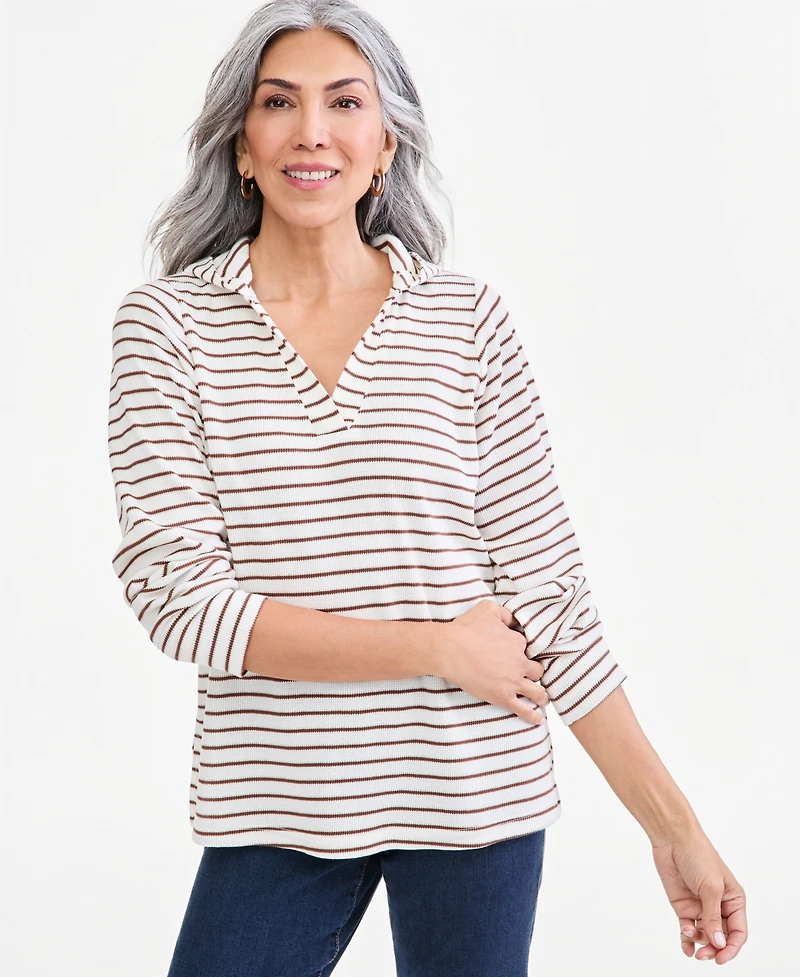 Style & Co Women's Glasgow Stripe Hooded Long-Sleeve Hoodie, Macy's Exclusive