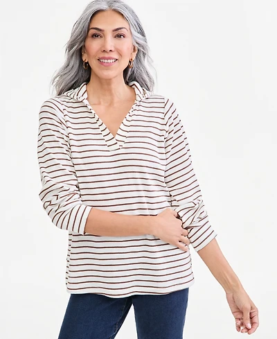 Style & Co Women's Glasgow Stripe Hooded Long-Sleeve Hoodie, Macy's Exclusive