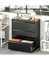 gaomon 40 Inch 3 Drawer Metal Filing Cabinet, Office Storage Cabinet for Living Room