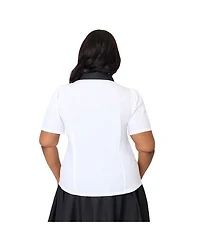 Unique Vintage Women's Plus 1940s Collared Blouse