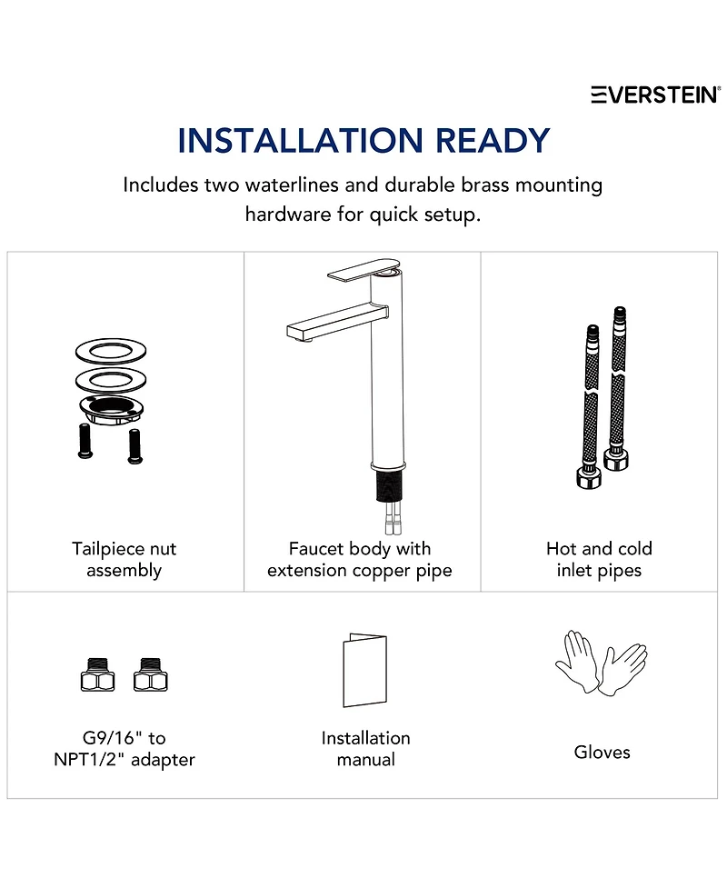 Everstein Single Hole Vessel Bathroom Faucet
