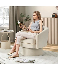 homfan 360degree(s) Swivel Lounge Chair with Arms - Soft Chenille Upholstery Cushion Modern Accent for Living Room or Bedroom