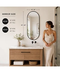 Midola 1840 Inch Luxury Pvc Framed Wall Mirror with Stylish Oval Design and Two-Way Hanging Versatility for Bathroom, Bedroom