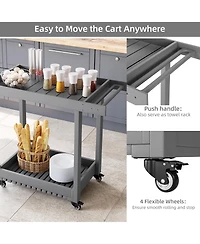 homfan Heavy Duty 2-Tier Utility Cart - 500 lbs Capacity, Deep Tub Shelves, Multipurpose Mobile Storage Trolley for Warehouse, Garage, Office