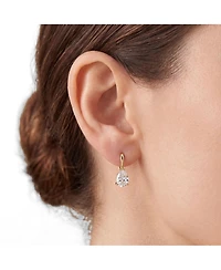 The Lovery Cz Pear Bar Drop Earrings 14K Gold-Plated Sterling Silver