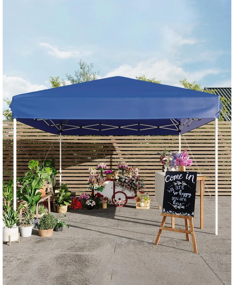 homfan Heavy Duty Pop Up Canopy Tent One-Button Easy Setup, Adjustable Height, Uv Protection, Sidewall, Roller Bag, 4 Weight Bags