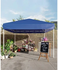 homfan Heavy Duty Pop Up Canopy Tent One-Button Easy Setup, Adjustable Height, Uv Protection, Sidewall, Roller Bag, 4 Weight Bags