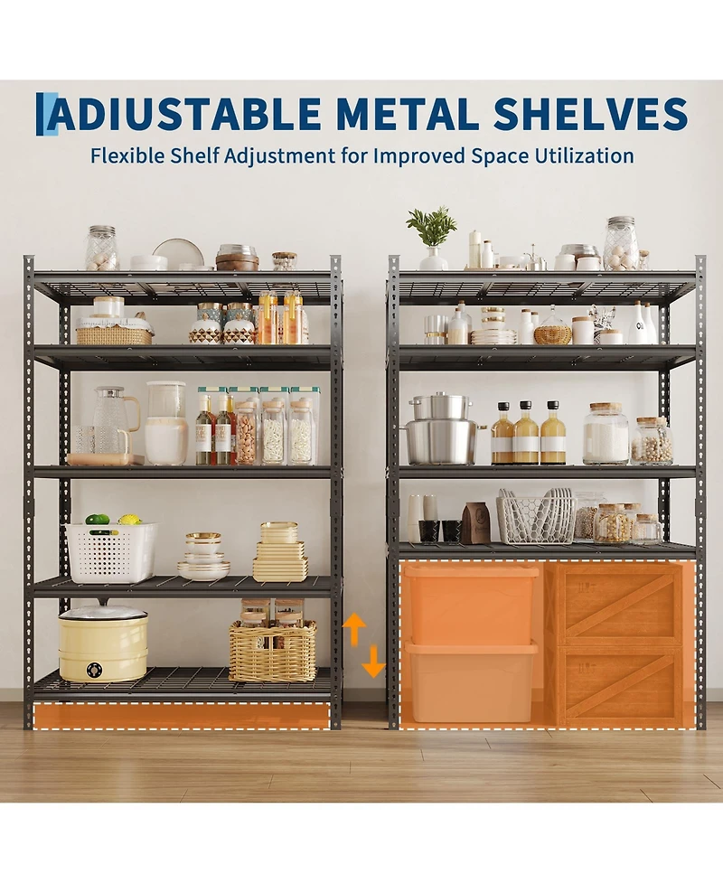 homfan Storage Shelves, 72 Inch Heavy Duty Metal Shelving Unit with Adjustable Shelves for Pantry or Basement