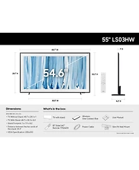 Samsung QN55LS03HWFXZA 55" The Frame Pro Neo Qled 4K Smart Tizen Tv with Year Amber Protection Plan (2026