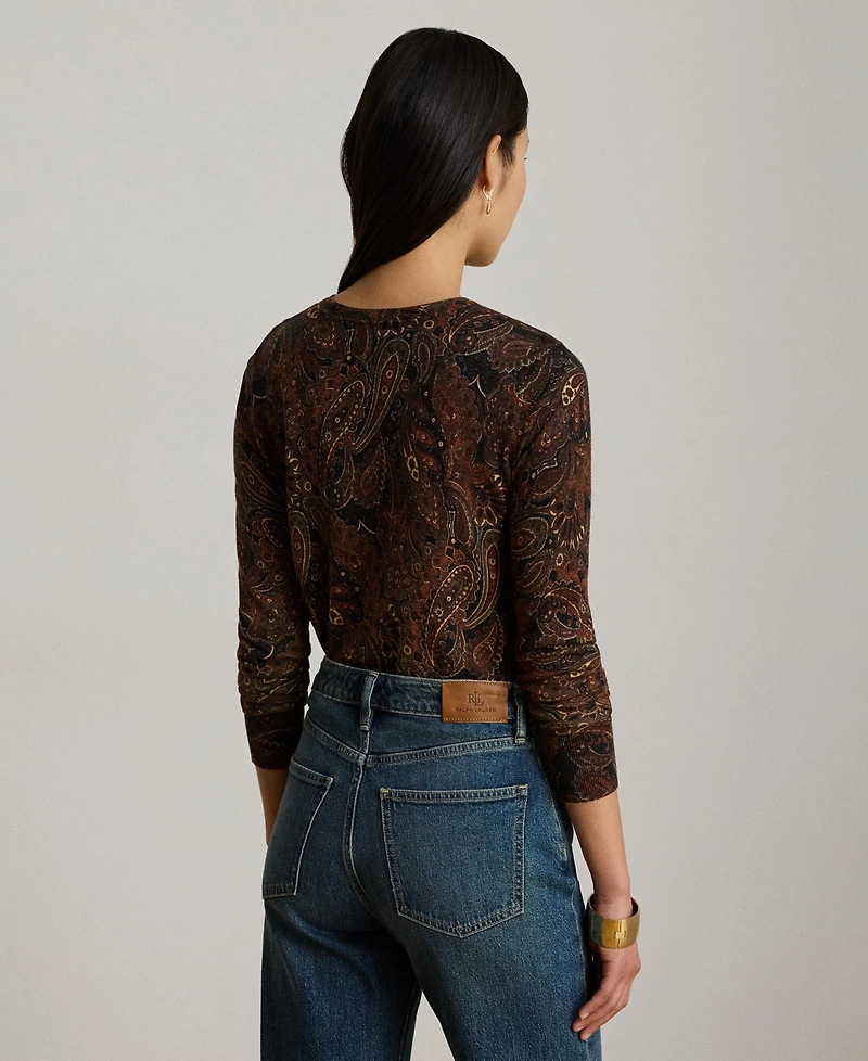 Lauren Ralph Lauren Women's Paisley Long-Sleeve Sweater