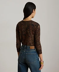 Lauren Ralph Lauren Women's Paisley Long-Sleeve Sweater
