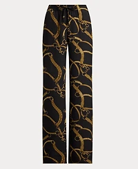 Lauren Ralph Lauren Women's Belting-Print Wide-Leg Pants