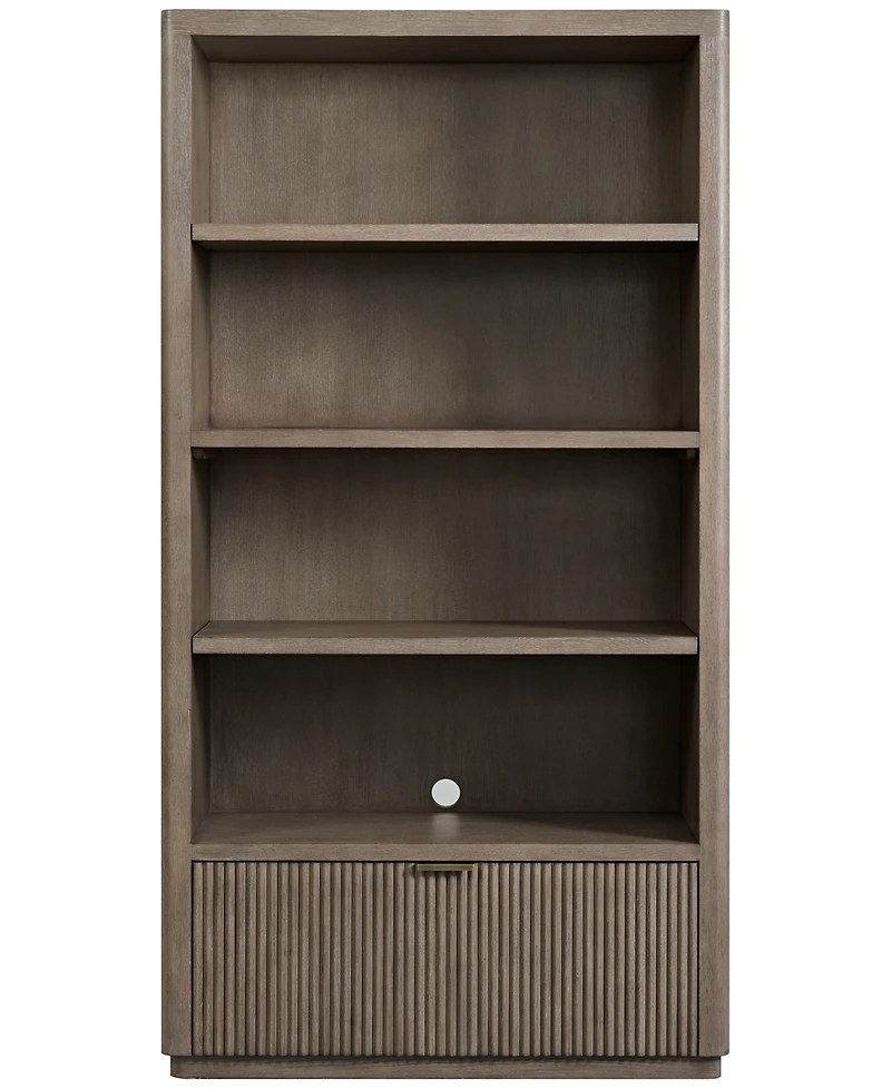 Frandlyn 76" Wood Reeded Open Shelving Bookcase
