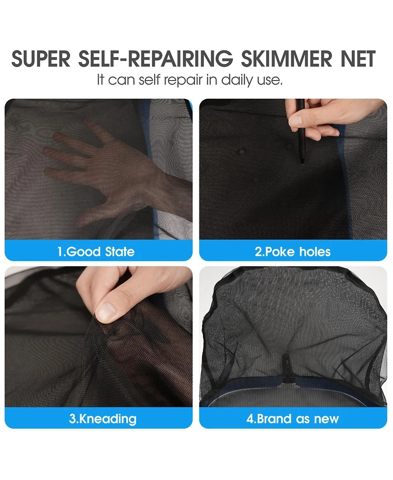 Xdovet Pool Net Rake Double Layer Heavy Duty Fine Mesh No Pole