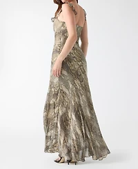 Guess Women's Animal-Print Sweetheart Maxi Dress