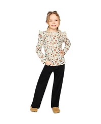 Deux par Little and Big Girl 6-14 Long Sleeve Organic Cotton T-Shirt with Squirrel Print