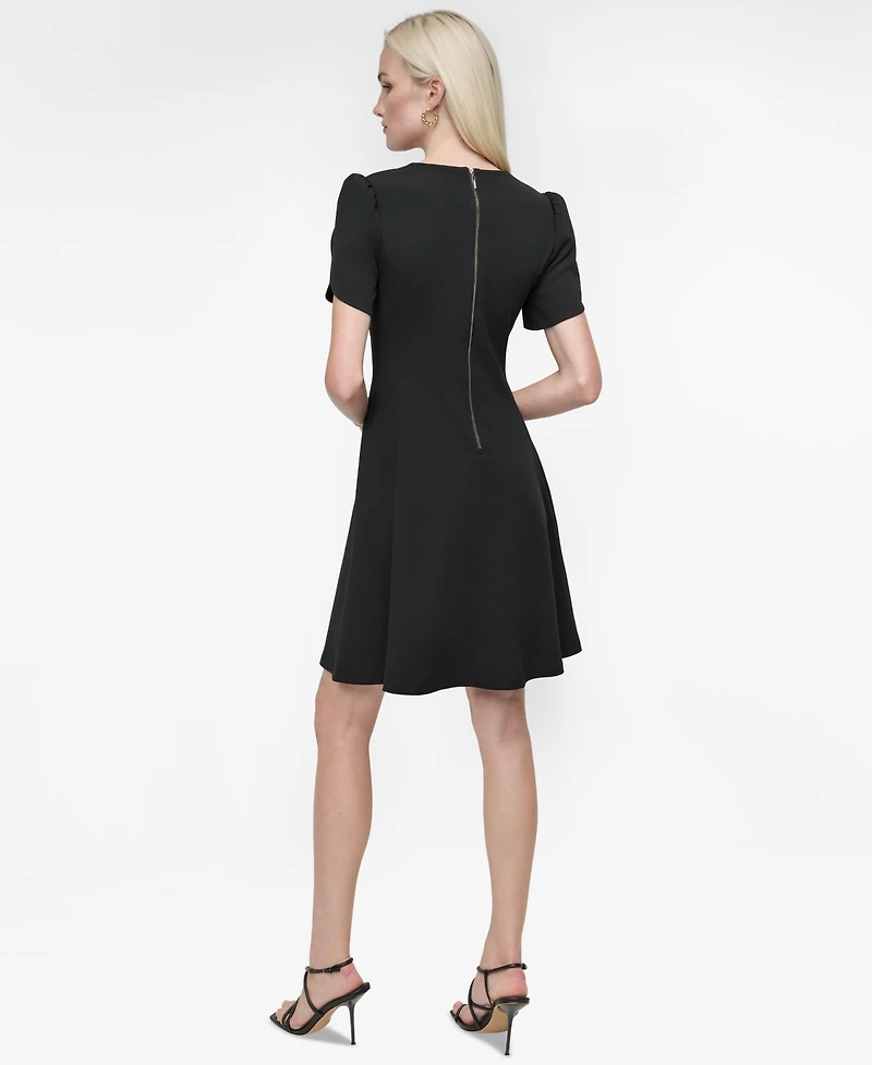 Dkny Women's Tulip Sleeve Fit and Flare Dress