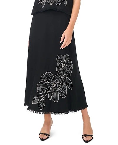 Vince Camuto Women's Printed Invisible Zipper Maxi Skirt