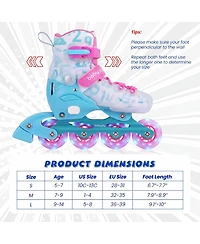 Costway Kids Inline Skates for Boys Girls, Adjustable Illuminating Roller Skates