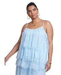 Eloquii Plus Asym Lace Babydoll Women's Top