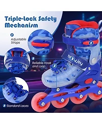 Costway Kids Inline Skates for Boys Girls, Adjustable Illuminating Roller