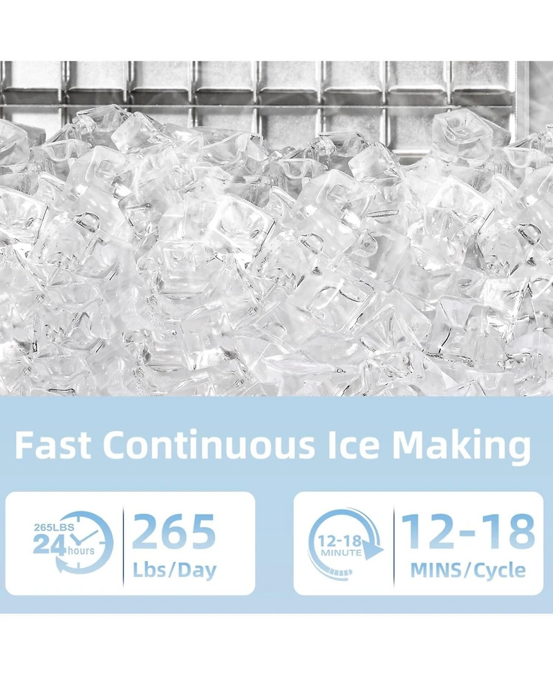 Cowsar Commercial Ice Maker, 265 lbs. Ice Production Daily