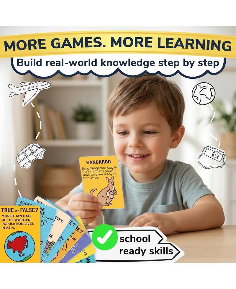 Quokka Trivia Games for Kids - Fun Card Game Family Night Educational Cards Kids, and Adults