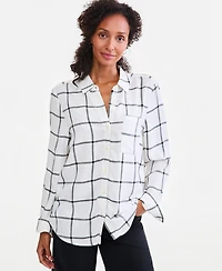 Style & Co Women's Plaid Perfect Shirt, Macy's Exclusive