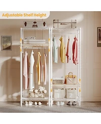 homfan Tall Clothes Rack With Adjustable Storage Shelves, Metal Clothing Rack for Hanging Clothes, for Bedroom, Laundry, Living Room