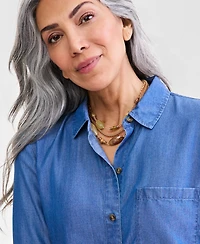 Style & Co Petite Collared Neck Shirt, Macy's Exclusive