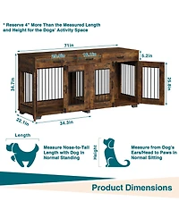 Homfan Furniture Style Dog Crate with 2 Storage Drawers