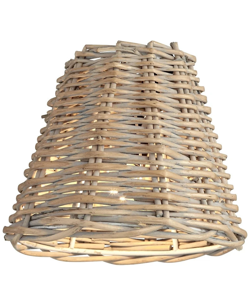 Springcrest 3" Top x 6" Bottom x 5" High x 5" Slant Chandelier Lamp Shade Replacement Set of 8 Wicker Clip On Candelabra