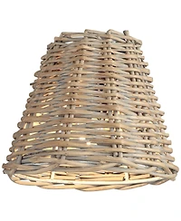Springcrest 3" Top x 6" Bottom x 5" High x 5" Slant Chandelier Lamp Shade Replacement Set of 8 Wicker Clip On Candelabra